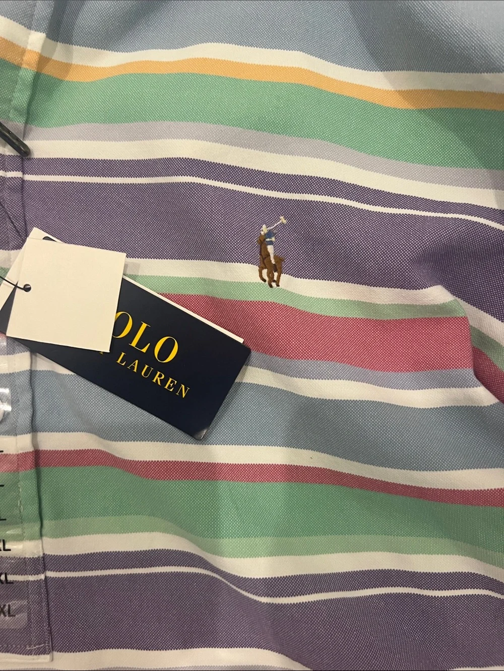 Polo by Ralph Lauren Pastel Retro Striped Hooded Pullover Draw String
